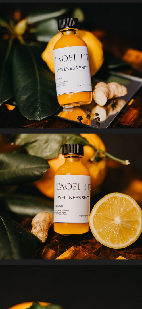 TAOFI 7-Day Reset Wellness Shots — daily apple cider vinegar, lemon, turmeric, ginger, honey, elderberry, black pepper and cayenne wellness shot pack